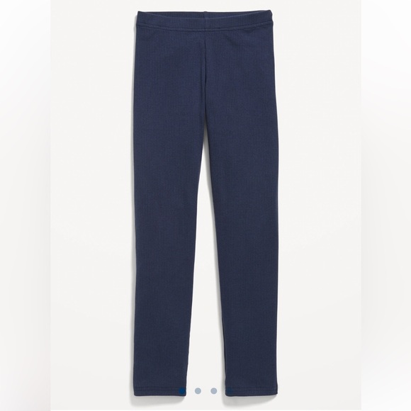 Old Navy Girls Dark Blue Kids Leggings Casual Outdoor Full Length Ribbed Knit XL - Picture 1 of 14